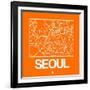 Orange Map of Seoul-NaxArt-Framed Art Print