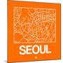 Orange Map of Seoul-NaxArt-Mounted Art Print