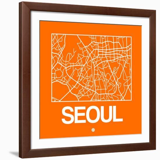 Orange Map of Seoul-NaxArt-Framed Art Print