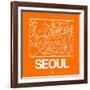 Orange Map of Seoul-NaxArt-Framed Art Print