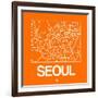 Orange Map of Seoul-NaxArt-Framed Art Print