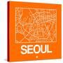 Orange Map of Seoul-NaxArt-Stretched Canvas