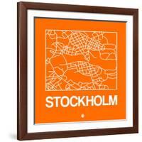 Orange Map of Stockholm-NaxArt-Framed Art Print