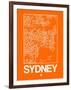 Orange Map of Sydney-NaxArt-Framed Art Print