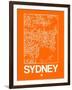 Orange Map of Sydney-NaxArt-Framed Art Print