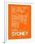 Orange Map of Sydney-NaxArt-Framed Art Print