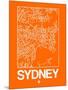Orange Map of Sydney-NaxArt-Mounted Art Print