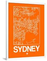 Orange Map of Sydney-NaxArt-Framed Art Print