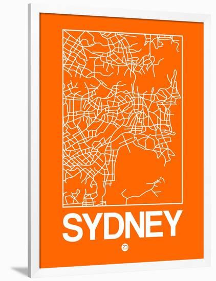 Orange Map of Sydney-NaxArt-Framed Art Print