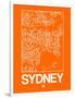 Orange Map of Sydney-NaxArt-Framed Art Print