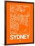 Orange Map of Sydney-NaxArt-Framed Art Print