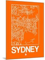 Orange Map of Sydney-NaxArt-Mounted Art Print