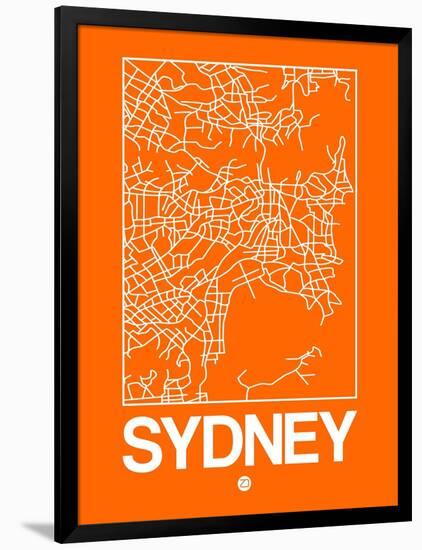 Orange Map of Sydney-NaxArt-Framed Art Print