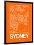 Orange Map of Sydney-NaxArt-Framed Art Print