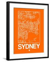 Orange Map of Sydney-NaxArt-Framed Art Print