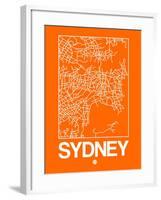 Orange Map of Sydney-NaxArt-Framed Art Print