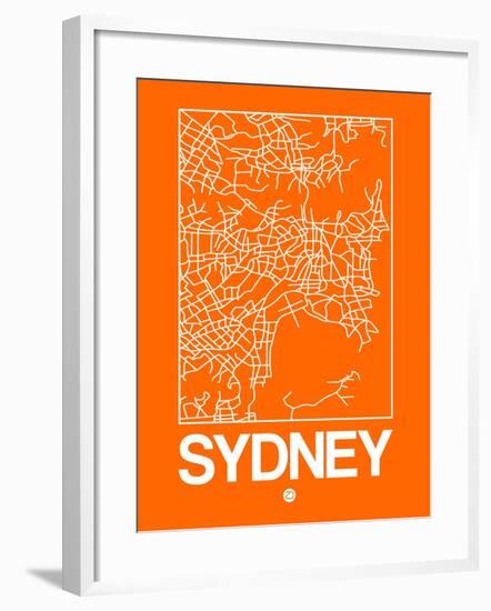 Orange Map of Sydney-NaxArt-Framed Art Print