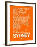 Orange Map of Sydney-NaxArt-Framed Art Print