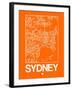 Orange Map of Sydney-NaxArt-Framed Art Print