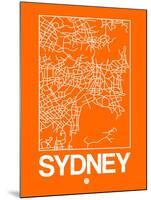 Orange Map of Sydney-NaxArt-Mounted Art Print