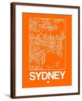 Orange Map of Sydney-NaxArt-Framed Art Print