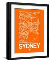 Orange Map of Sydney-NaxArt-Framed Art Print