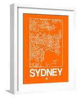 Orange Map of Sydney-NaxArt-Framed Art Print