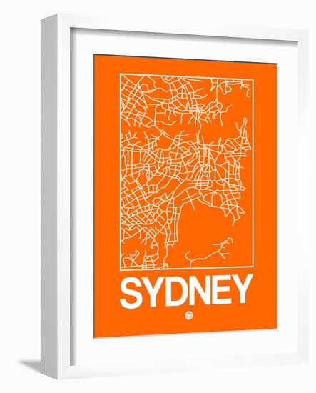 Orange Map of Sydney-NaxArt-Framed Art Print