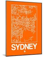 Orange Map of Sydney-NaxArt-Mounted Art Print