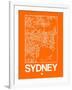 Orange Map of Sydney-NaxArt-Framed Art Print