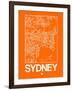 Orange Map of Sydney-NaxArt-Framed Art Print