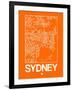 Orange Map of Sydney-NaxArt-Framed Art Print