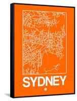 Orange Map of Sydney-NaxArt-Framed Stretched Canvas