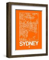 Orange Map of Sydney-NaxArt-Framed Art Print