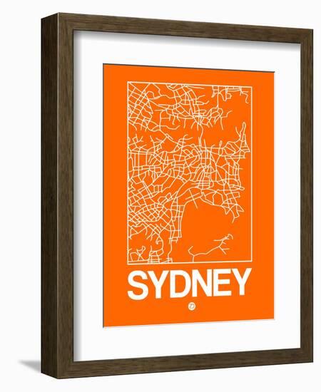 Orange Map of Sydney-NaxArt-Framed Art Print