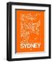 Orange Map of Sydney-NaxArt-Framed Art Print