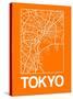 Orange Map of Tokyo-NaxArt-Stretched Canvas