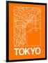 Orange Map of Tokyo-NaxArt-Framed Art Print