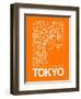 Orange Map of Tokyo-NaxArt-Framed Art Print