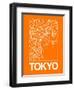 Orange Map of Tokyo-NaxArt-Framed Art Print