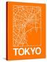 Orange Map of Tokyo-NaxArt-Stretched Canvas