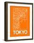 Orange Map of Tokyo-NaxArt-Framed Art Print