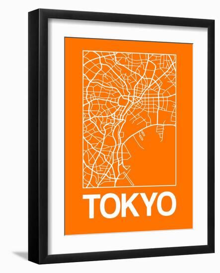 Orange Map of Tokyo-NaxArt-Framed Art Print