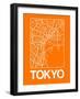 Orange Map of Tokyo-NaxArt-Framed Art Print