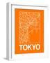 Orange Map of Tokyo-NaxArt-Framed Art Print