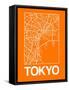 Orange Map of Tokyo-NaxArt-Framed Stretched Canvas