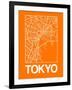 Orange Map of Tokyo-NaxArt-Framed Art Print