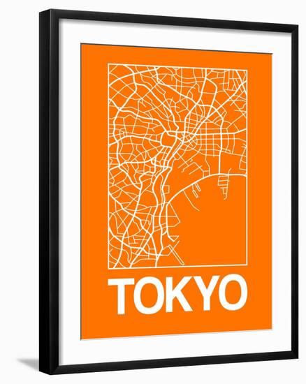 Orange Map of Tokyo-NaxArt-Framed Art Print