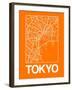 Orange Map of Tokyo-NaxArt-Framed Art Print