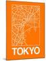 Orange Map of Tokyo-NaxArt-Mounted Art Print